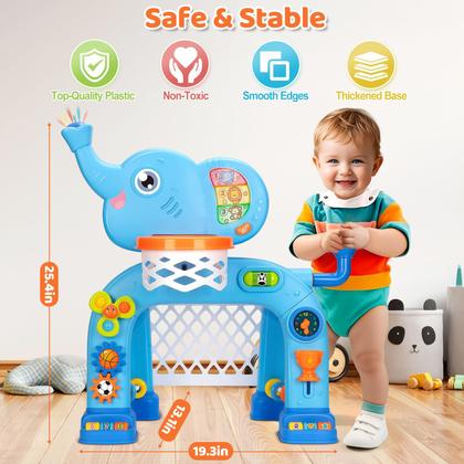 Imagem de Cesta de Basquete e Gol de Futebol KIZZYEA - Brinquedo Musical para Crianças de 1 a 3 Anos