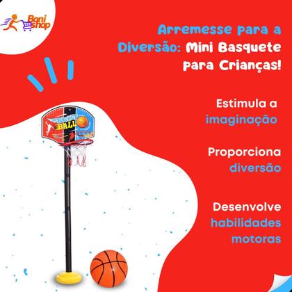 Imagem de Cesta de basquete infantil oficial com bola bomba rede 1.20m