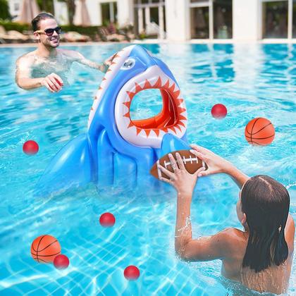 Imagem de Cesta de basquete inflável Ynanimery Shark Toys