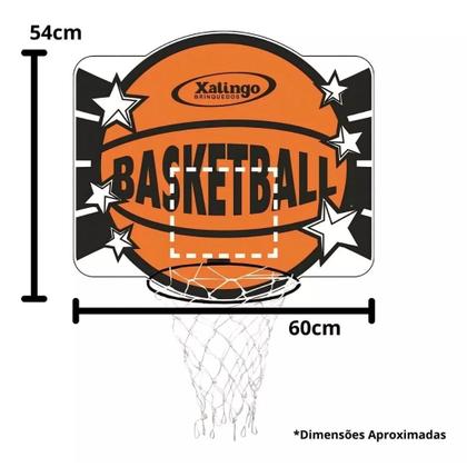 Imagem de Cesta De Basquete Tabela Basketball Madeira Mdf Com Aro De Ferro
