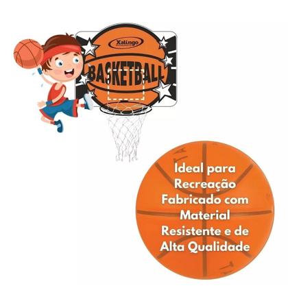 Imagem de Cesta De Basquete Tabela Basketball Madeira Mdf Com Aro De Ferro