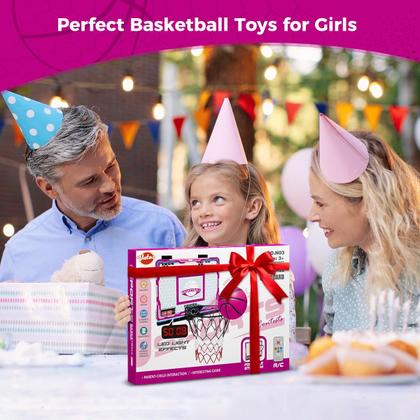 Imagem de Cesta de basquete VATOS para meninas em ambientes fechados com 7 luzes coloridas