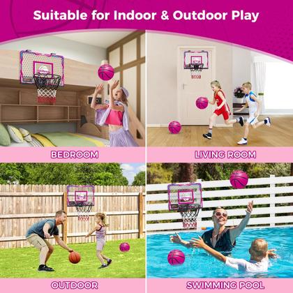 Imagem de Cesta de basquete VATOS para meninas em ambientes fechados com 7 luzes coloridas