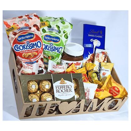 Imagem de Cesta De Chocolates Dia Dos Namorados Com Bandeja Te Amo