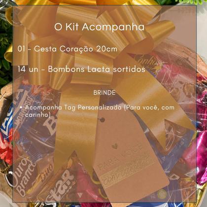 Imagem de Cesta de Coração com Chocolates Lacta Pronta para Presentear