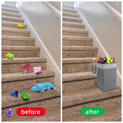 Imagem de Cesta de escada slcinwzdt para escadas com alça, armazenamento em 16 degraus