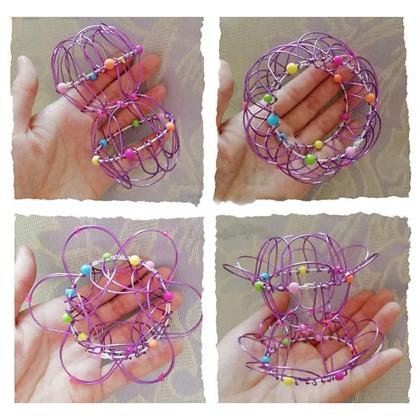 Imagem de Cesta De Flores Em Aço Macio Para Crianças, Fidget Spinner Com 36 Variações, Brinquedo Flexível Para