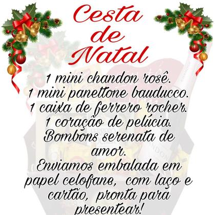 Imagem de Cesta De Natal Amor Chandon Panettone Bauducco + Bombons