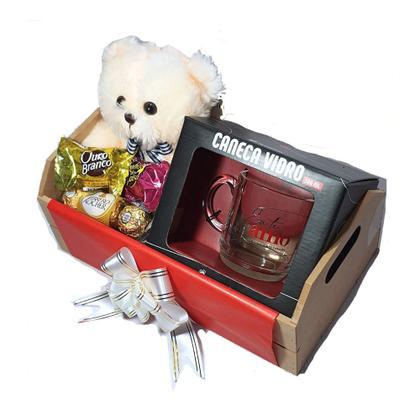 Imagem de Cesta De Presente Namorada Com Urso, Caneca Te Amo E Bombons