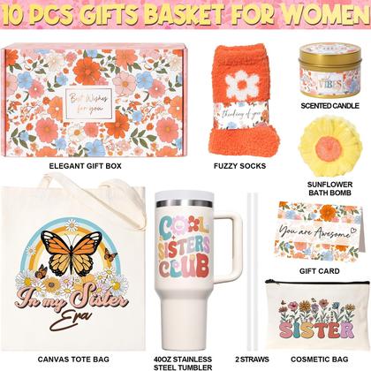 Imagem de Cesta de presente Partylamb Christmas para irmã com copo de 1L