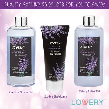 Imagem de Cesta de presentes de spa LOVERY Luxury, 9 peças, conjunto de banho e corpo, lavanda