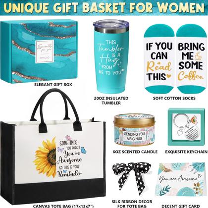 Imagem de Cesta de presentes MAYICIVO Presentes de aniversário para mulheres com sacola