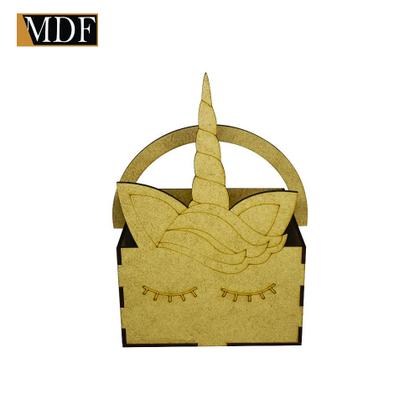 Imagem de Cesta de Unicornio com Alça para Decoração Kit 50 Un. Mdf Madeira