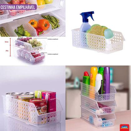 Imagem de Cesta Empilhavel Retangular Plastico Organizadora 1un