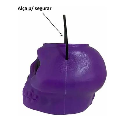 Imagem de Cesta Esqueleto Grande Decoração Halloween - Brasilflex - ROXO