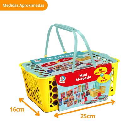 Imagem de Cesta Mercado Infantil Brinquedo Educativo Comidinhas 