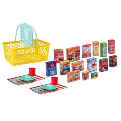 Imagem de Cesta Mercado Infantil Brinquedo Educativo Comidinhas 