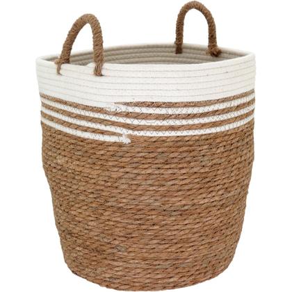 Imagem de Cesta Organizadora Home&Co Fibra Natural 3pçs Enfeite Decoração para Sala Mesa e Estante