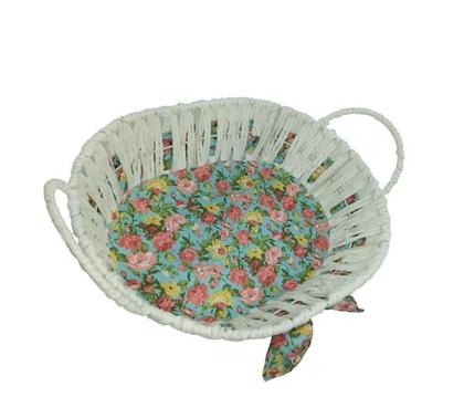 Imagem de Cesta Oval com alça e forro de tecido Mundiart 27x20x7cm