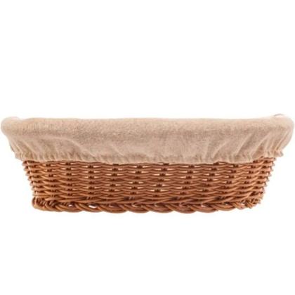 Imagem de Cesta Oval de Rattan Lyor Plástico com Forro em Tecido 27x20x8cm