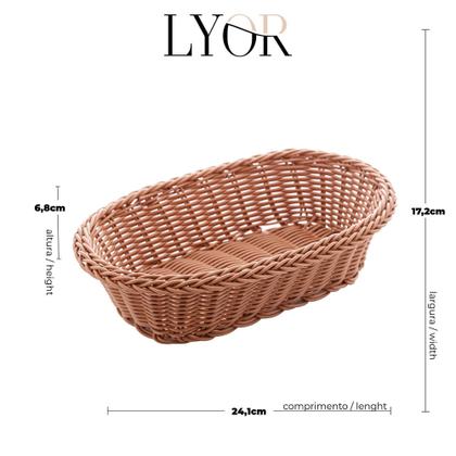 Imagem de Cesta Oval De Rattan Plástico 24Cm X 17Cm X 7Cm - Lyor