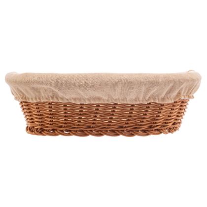 Imagem de CESTA OVAL DE RATTAN PLASTICO C/FORRO EM TECIDO 27cm - LYOR