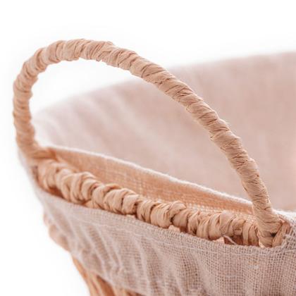 Imagem de Cesta para pão de rattan oval com Forro em Tecido 30,5cm