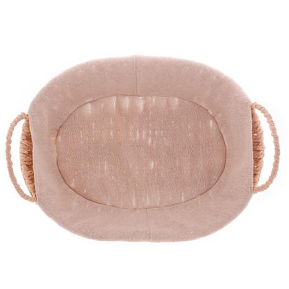 Imagem de Cesta para pão de rattan oval com Forro em Tecido 30,5cm