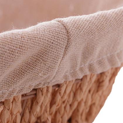 Imagem de Cesta para pão de rattan oval com Forro em Tecido 30,5cm