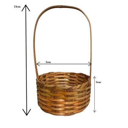 Imagem de Cesta Pequena Redonda Bambu 14 X5Cm Decorativo Kit Com 10 Un