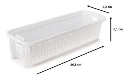 Imagem de Cesta pequena retangular Plasútil branca 920ml