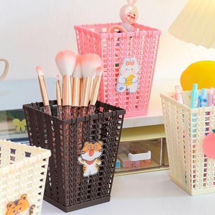 Imagem de Cesta Plástica Telada Versátil Organizadora Para Armazenar Objetos Lápis Maquiagem1Un