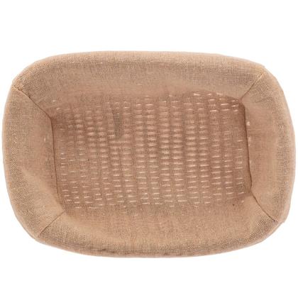 Imagem de Cesta Porta Pão Lyor 24,5x17cm Retangular Rattan Plástico Forro Tecido Cesto