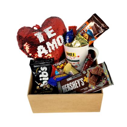 Imagem de Cesta Presente Caixa em MDF Chocolates e Mimos Datas Especiais