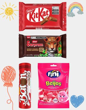 Imagem de Cesta Presente Dia das Crianças Pelúcia Chocolates e Doces