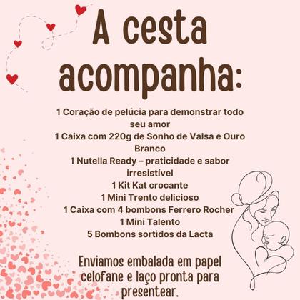 Imagem de Cesta Presente Dia das Mães Mimo Especial Chocolates Pelúcia