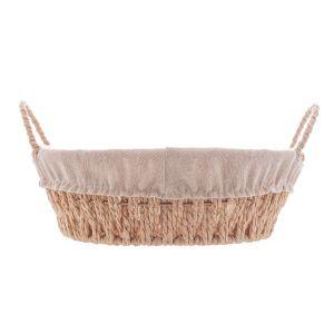 Imagem de Cesta Redonda de Papel com Forro em Tecido com Alça 27cm x 24cm x 11,5cm - Wolff