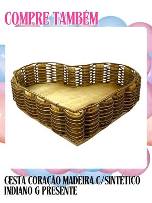 Imagem de Cesta Redonda Sintética 20cm Decoração Festa Piquenique