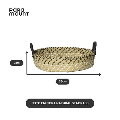 Cesta Redondo Seagrass Natural 38cm - Paramount Plasticos Imagem de Cesta Redondo Seagrass Natural 38cm