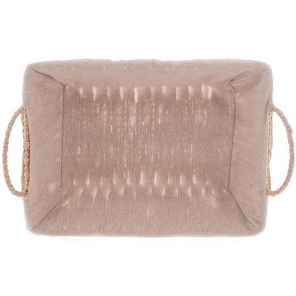 Imagem de Cesta Retangular de Papel 29x19x12cm para Pães Forro Tecido Wolff Frutas Decoração