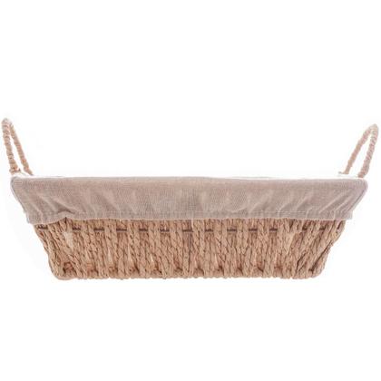 Imagem de Cesta Retangular de Papel 29x19x12cm para Pães Forro Tecido Wolff Frutas Decoração