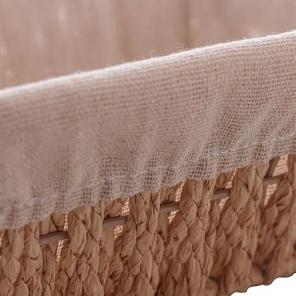 Imagem de Cesta Retangular de Papel 29x19x12cm para Pães Forro Tecido Wolff Frutas Decoração