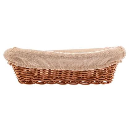 Imagem de Cesta Retangular de Rattan Plástico com forro em Tecido 24cm 2762 - Lyor