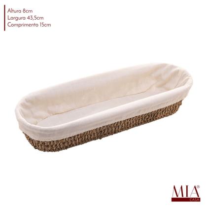 Imagem de Cesta Retangular Sisal com Forro Tecido 43cm