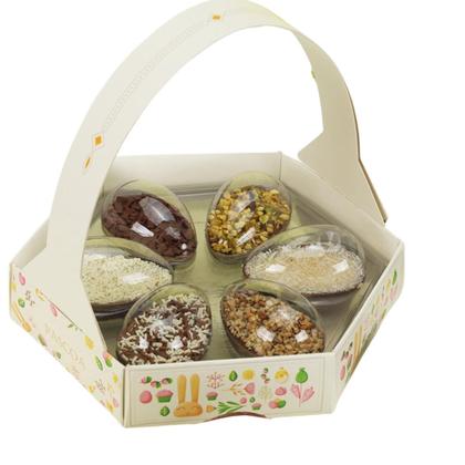 Imagem de Cesta Sextavada com Blister para 6 Mini Ovos Páscoa