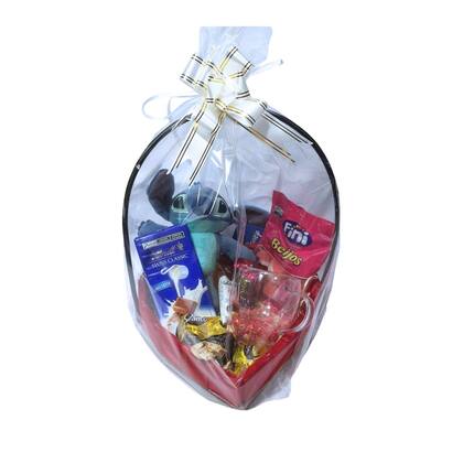 Imagem de Cesta Stitch com Chocolate Suíço, Caneca borossilicato, Bombons