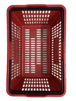 Imagem de Cesta Supermercado Hortifruti Reforçada 13L 10Un Vermelhas