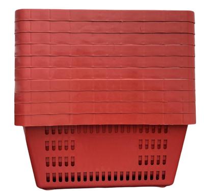 Imagem de Cesta Supermercado Hortifruti Reforçada 13L 10Un Vermelhas