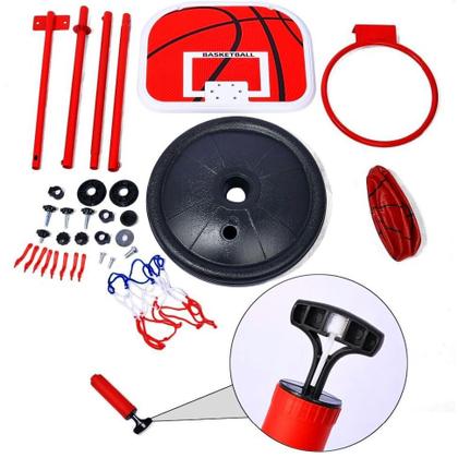 Imagem de Cesta Tabela De Basquete Kit Ajustavel Bola Rede Brinquedo