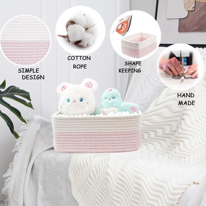 Imagem de Cestas de armazenamento COMFY-HOMI, corda de algodão de 33 x 22 x 13 cm, pacote com 3